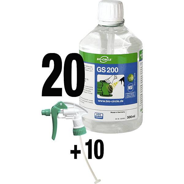 Reiniger GS 200 VE 20 Stk + 10 Sprayer Inhalt 500 ml. Bio Circle Surface Technology GmbH 77193449-0
