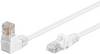 Goobay 94168 CAT 5e Netzwerkkabel U/UTP / 1x RJ45 Stecker 90 Grad gewinkelt / CCA Leiter Ethernet Kabel / Weiß / 15m