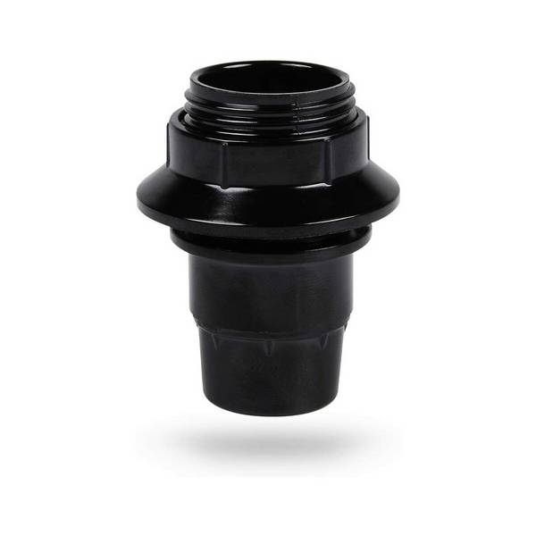 Heitech Lampenfassung E14 40 W Schwarz - Lampenfassung mit Ring aus Kunststoff - Lampenfassung mit Außengewinde