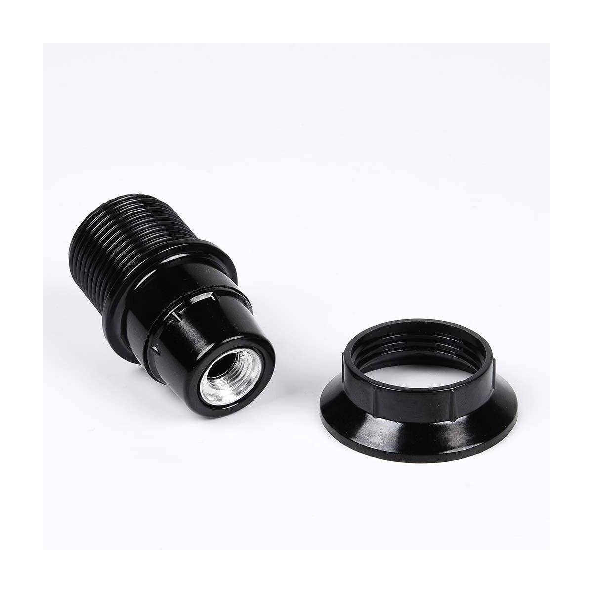 Heitech Lampenfassung E14 40 W Schwarz - Lampenfassung mit Ring aus Kunststoff - Lampenfassung mit Außengewinde-1