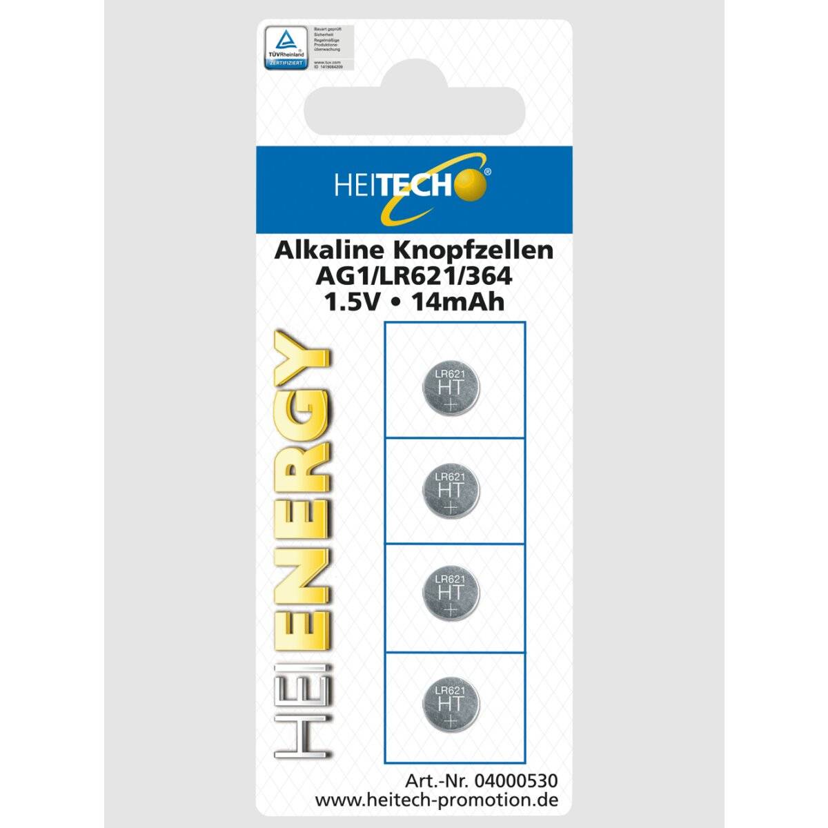 4-er Pack Alkaline Knopfzellen AG1/LR621/364/1,5V-0