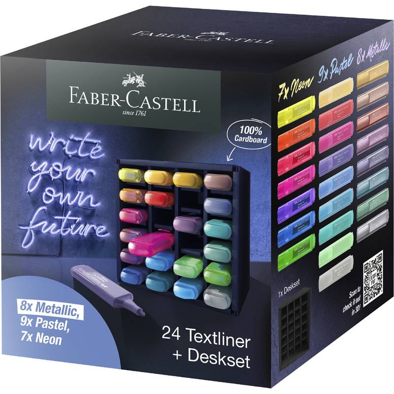 FABER-CASTELL Textmarker TEXTLINER 1546, 24er Deskset (5661821)-0