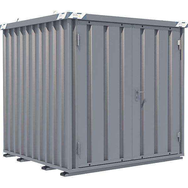 Schnellbau-Container verzinkt Außen-BxHxT 2100 x 2100 x 2100 mm 2 Flügeltüren. BOS GmbH Best of Steel 77204349-0