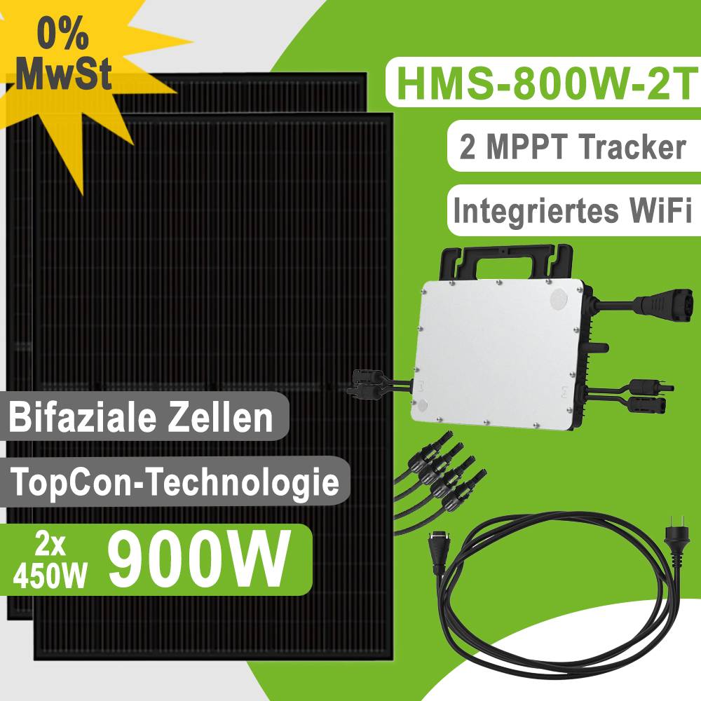 Offgridtec Balkonkraftwerk SolarDirect Luxen + WiFi 900W HMS-800-2WB-0