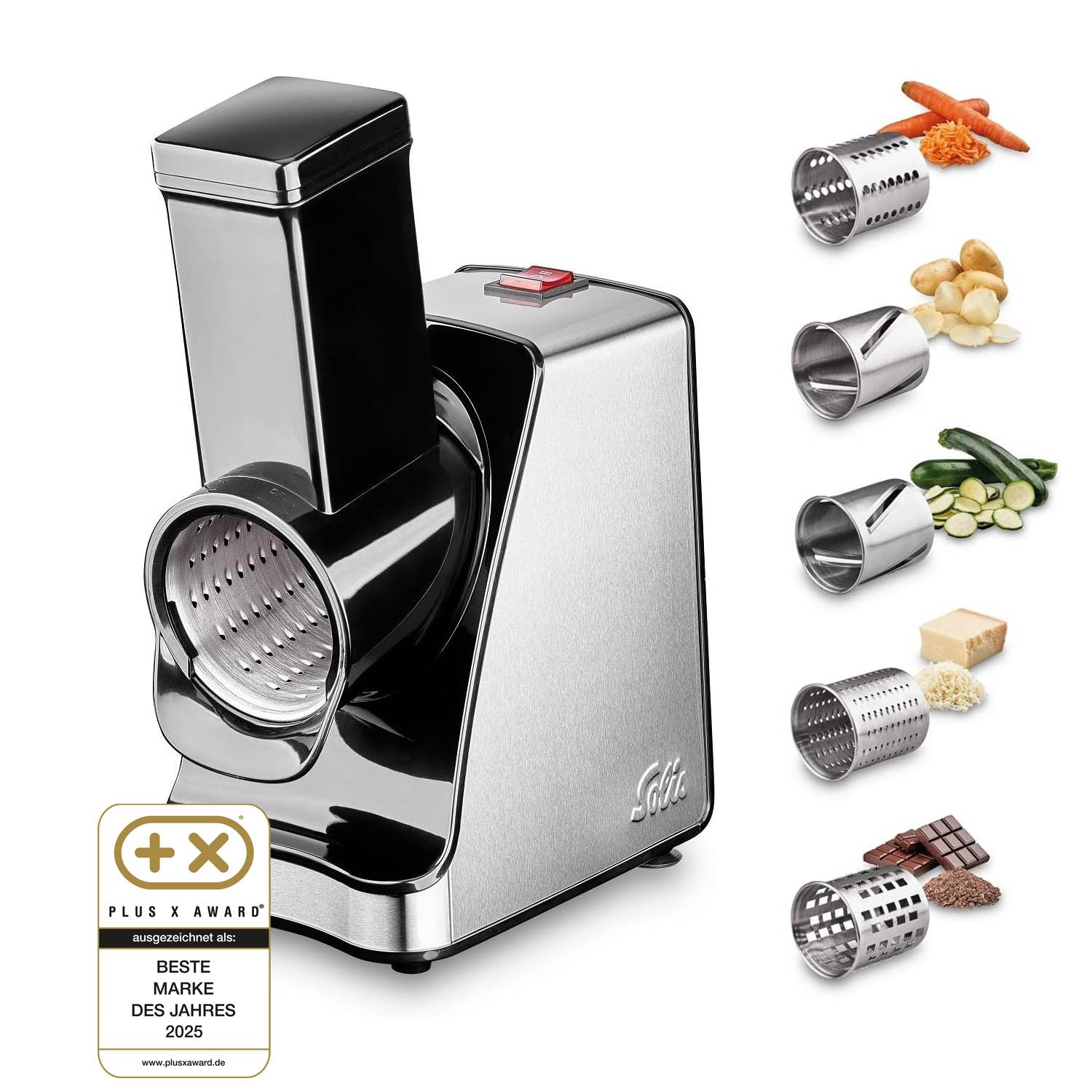 Solis Zerkleinerer 350 W, 5 Schneidetrommeln, Reiben, raspeln, schneiden, mahlen-0