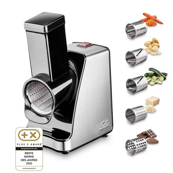 Solis Zerkleinerer 350 W, 5 Schneidetrommeln, Reiben, raspeln, schneiden, mahlen