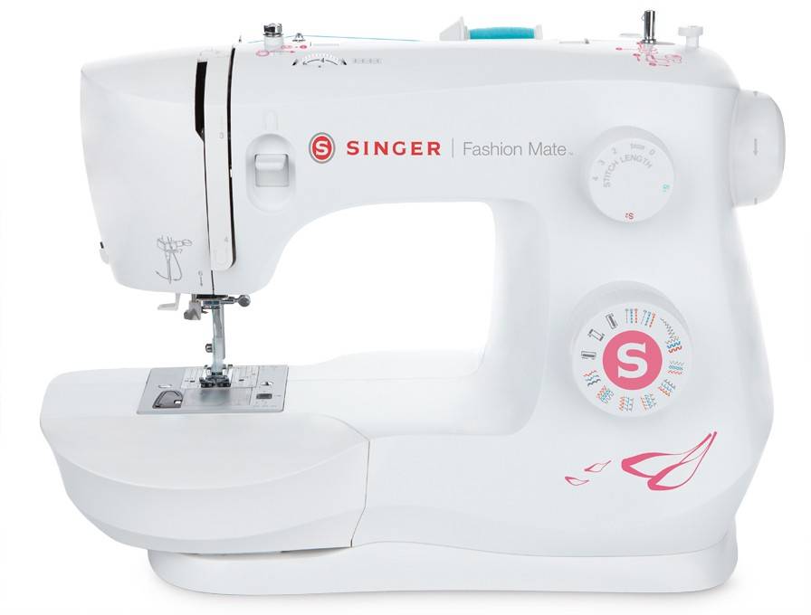 SINGER Fashion Mate, Weiß, Automatische Nähmaschine, Sägen, 4 Step, Variabel, Leiter, Drehregler-0
