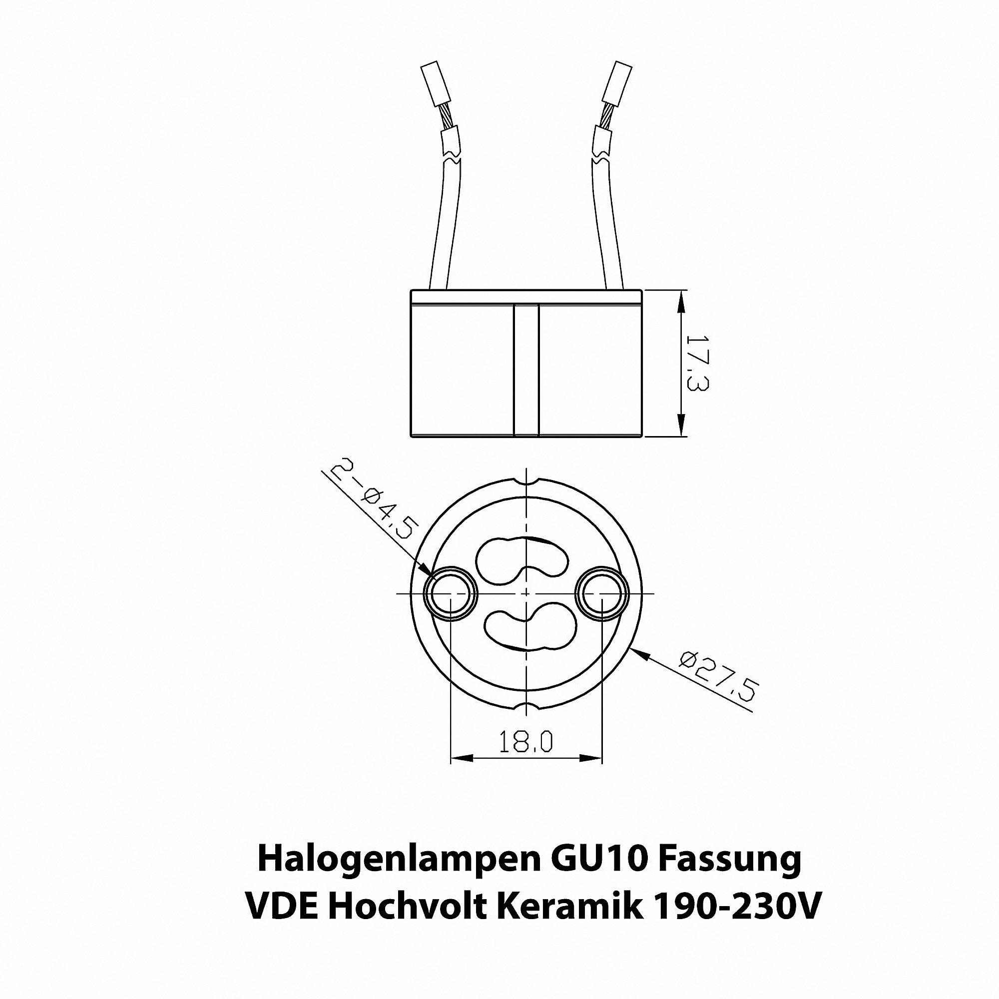 Halogenlampen GU10 Fassung VDE Hochvolt Keramik 190-230V-2