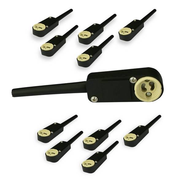 10 Stück Halogenlampen GU10 Fassung inkl Anschlusskasten VDE Hochvolt Keramik 190-230V