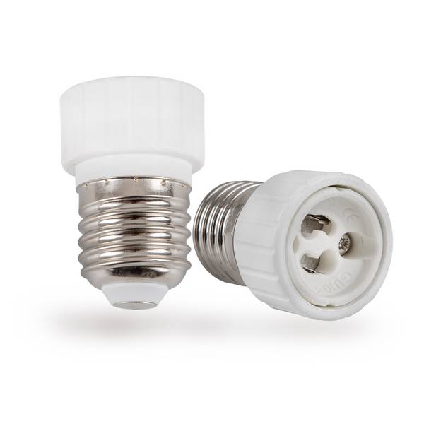 2x Lampensockel Adapter Konverter E27 Fassung auf GU10 Sockel Lampenadapter