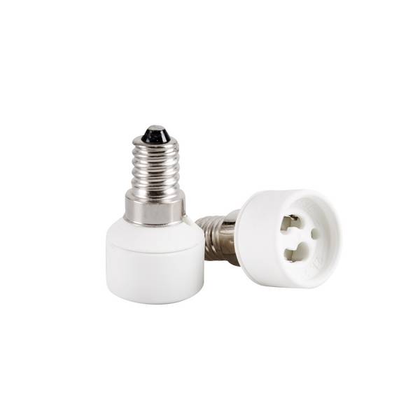 2x Lampensockel Adapter Konverter E14 Fassung auf GU10 Sockel Lampenadapter