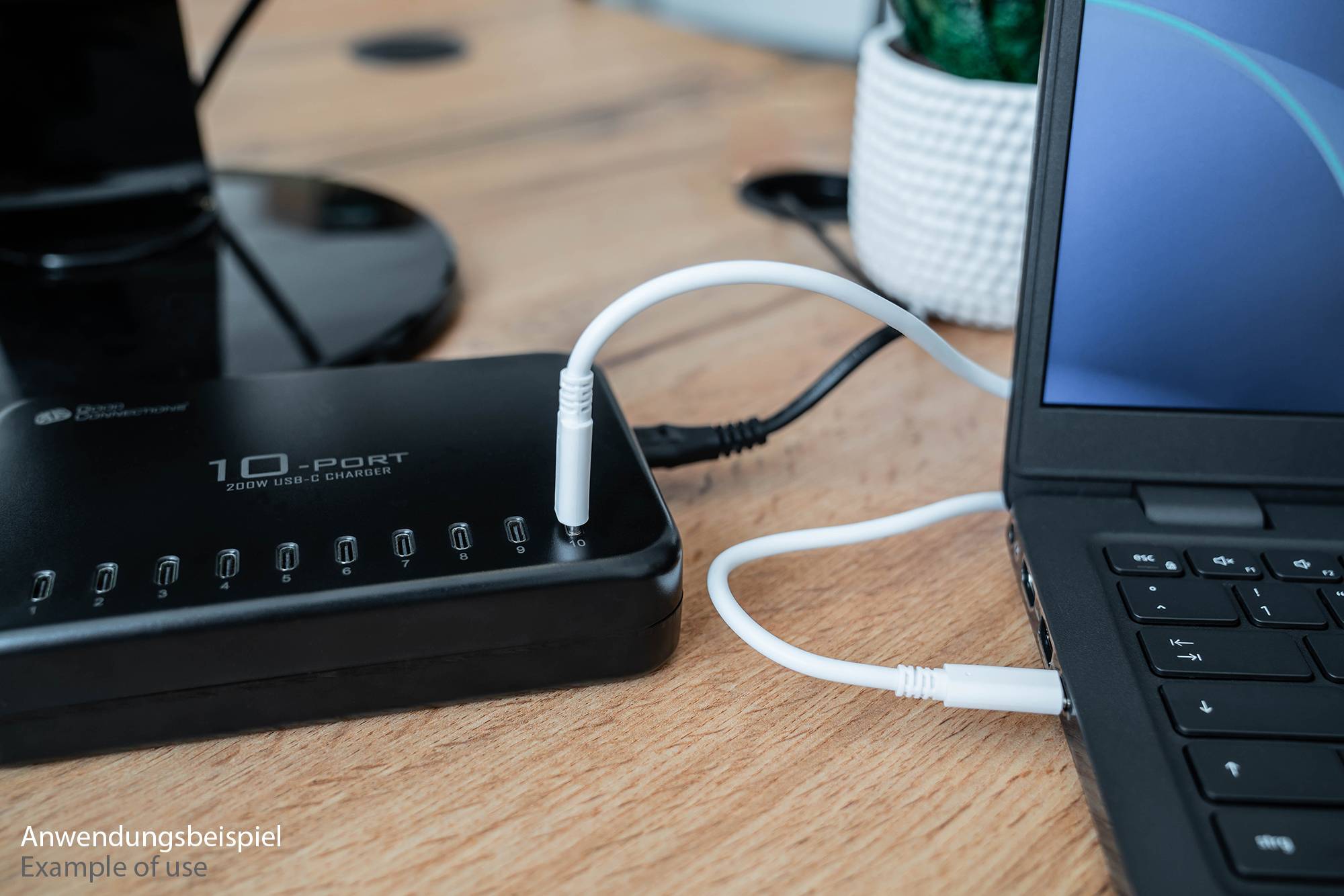 USB-Desktop-Schnellladestation 200W, 10-Port (10x USB-C™), schwarz, Good Connections®-5