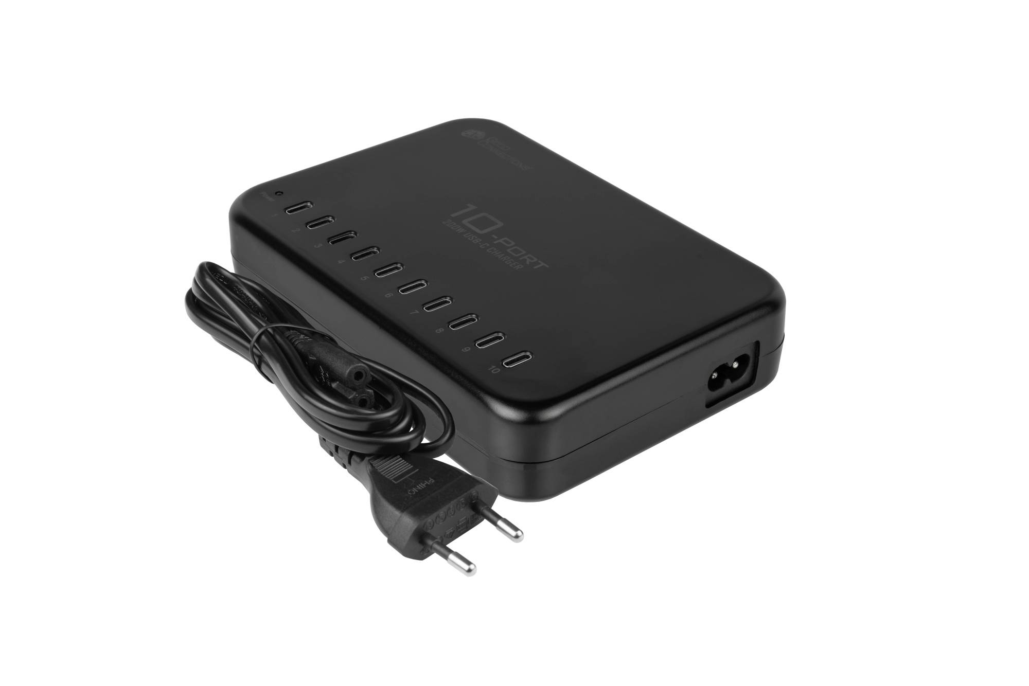 USB-Desktop-Schnellladestation 200W, 10-Port (10x USB-C™), schwarz, Good Connections®-1