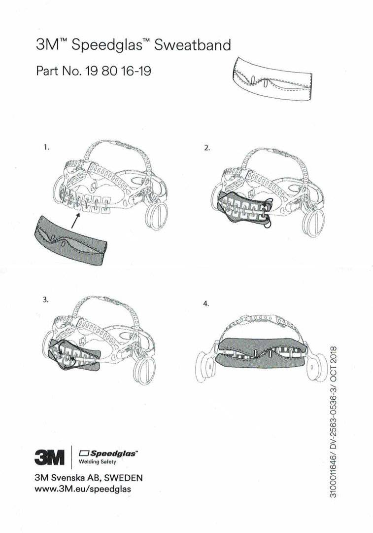 3M™ Schweißband, G5-01/9100/9100 Air/9100 FX, weiche Baumwolle, 198017 für Masken und Schutzvisiere-4