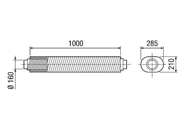 Maico Flacher Ovalschalldämpfer RSOF 16/100-3