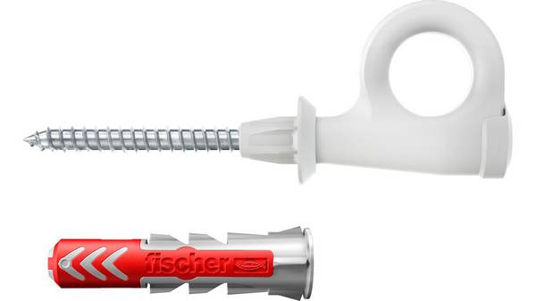 fischer 564173, Schraubhaken & Dübelsatz, Autoklaven-Porenbeton, Mauerziegel, Beton,