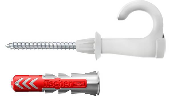 Fischer 564170, Schraubhaken & Dübelsatz, Autoklaven-Porenbeton, Mauerziegel, Beton, Gipsfaserplatten, Gipskarton, Kunst