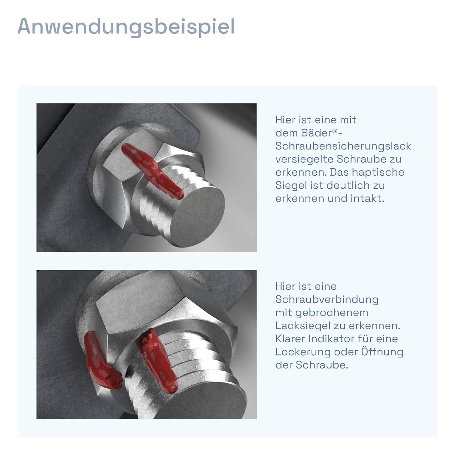 Bäder Schraubensicherungslack Standard Rot 20ml-3