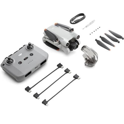 DJI Mini 3 Pro (RC-N1), 4 Rotoren, 48 MP, 3840 x 2160 Pixel, 16 m/s, 2453 mAh, Schwarz, Weiß-0