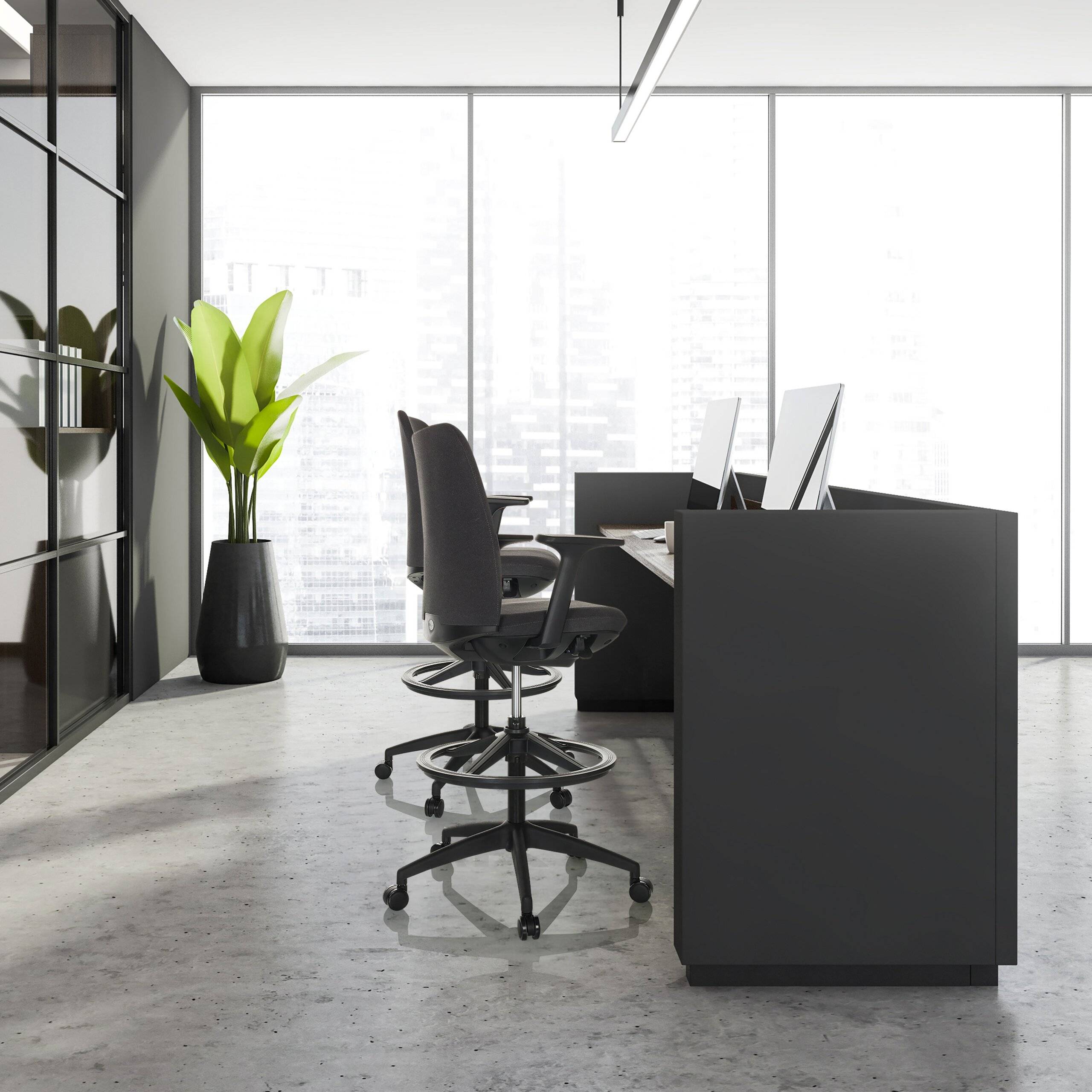 Arbeitsstuhl Counterstuhl NESTORA WORK Stoff schwarz hjh OFFICE-4
