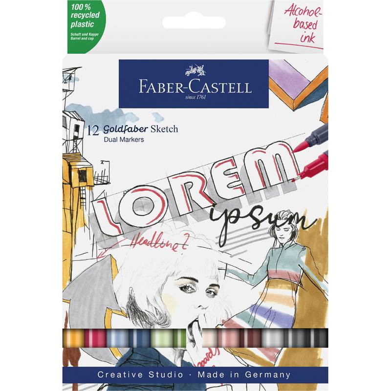 FABER-CASTELL Sketch Marker GOLDFABER, 12er Etui-0