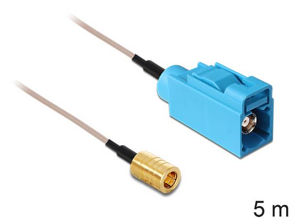DeLOCK - HF-Kabel - HF - SMB (M) - FAKRA-Z Anschluss (W) - 5,0m - (RG-316) - Braun (88671)