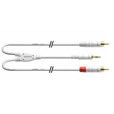 Cordial  Audio Adapterkabel [1x Klinkenstecker 3.5 mm - 2x Cinch-Stecker] 1.50 m Weiß