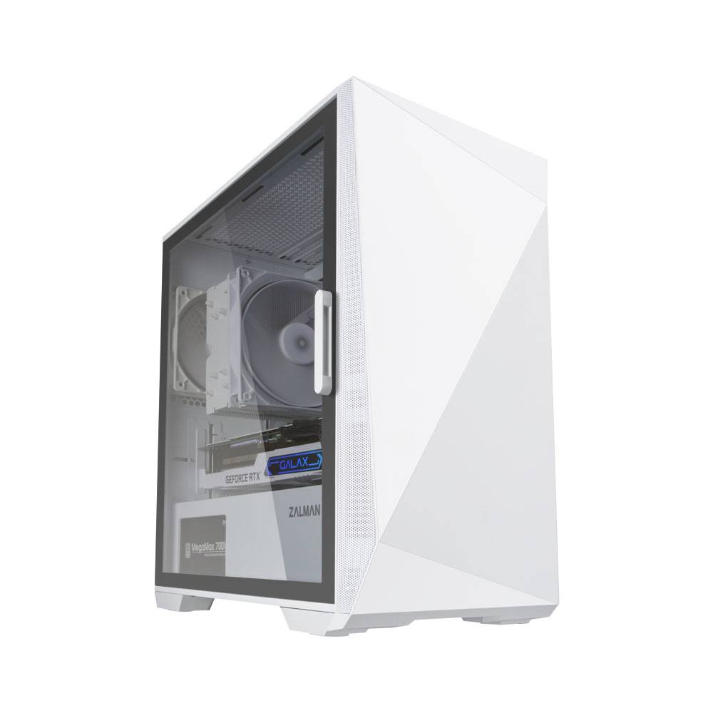Z1 Iceberg White - mATX Mid Tower PC Case/Pre-installed fan 2 x 120mm in, Mini T-0