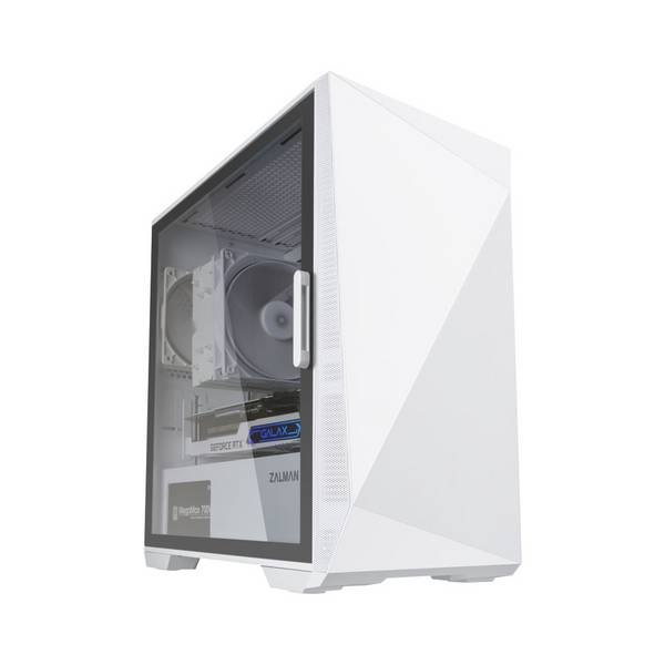 Z1 Iceberg White - mATX Mid Tower PC Case/Pre-installed fan 2 x 120mm in, Mini T