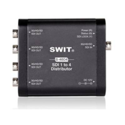 SWIT ELECTRONICS S-4604 - Heavy Duty 3G-SDI Mini-Signalverteiler (1x SDI-Eingang zu 4x SDI-Ausgängen) - in schwarz