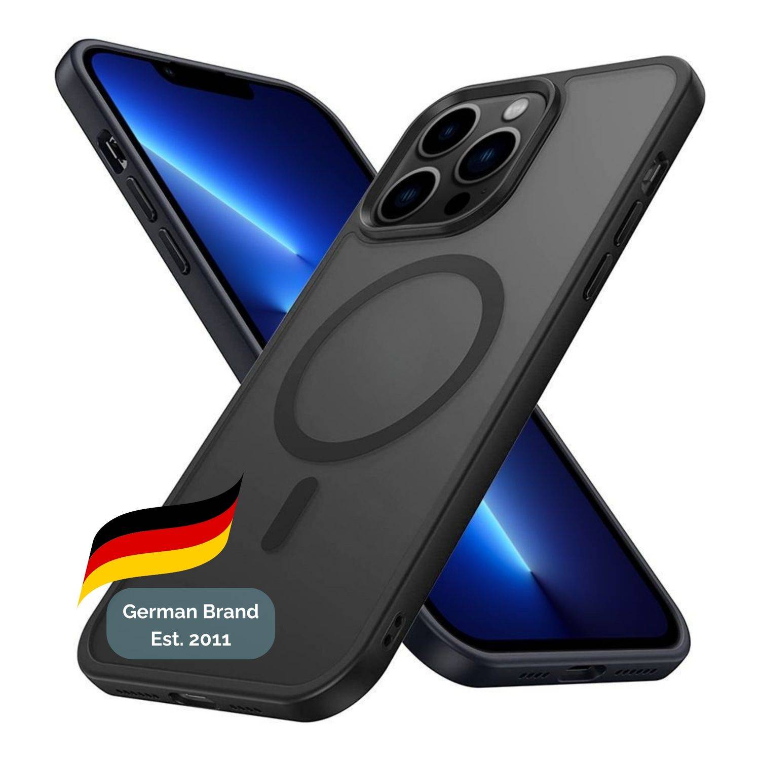 Cadorabo Hülle für Apple iPhone 13 PRO in Schwarz kompatibel mit MagSafe - Hybrid Schutzhülle mit TPU Silikon-Rand und-0
