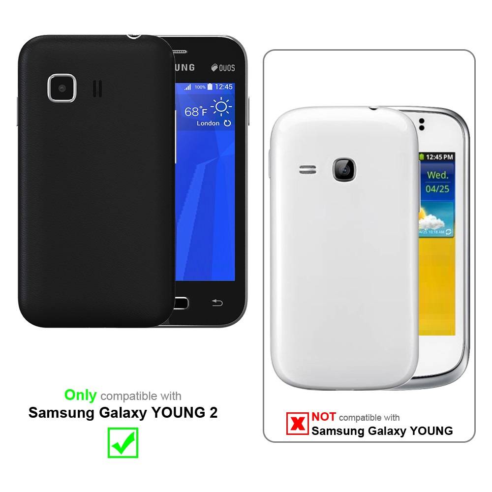Cadorabo Handytasche mit Gürtelclip kompatibel mit Samsung Galaxy YOUNG 2 Hülle in Schwarz - Schutzhülle mit-4