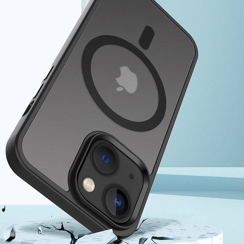 Cadorabo Hülle für Apple iPhone 13 in Schwarz kompatibel mit MagSafe - Hybrid Schutzhülle mit TPU Silikon-Rand und-3