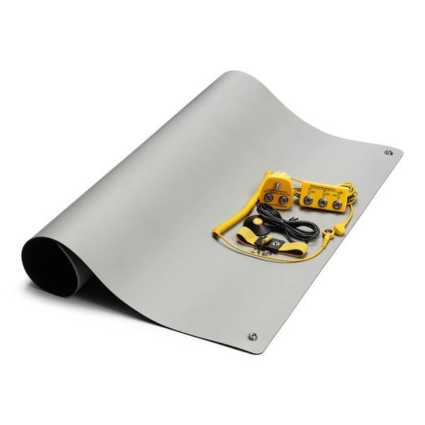 ESD-Tischmatten Set S Pro Plus, 600 x 600 mm, 6-teilig, 2x 10 mm Druckknopf