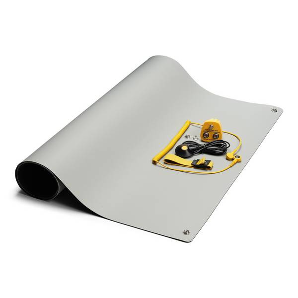 ESD-Tischmatten Set M Pro, 600 x 900 mm, 5-teilig, 2x 10 mm Druckknopf