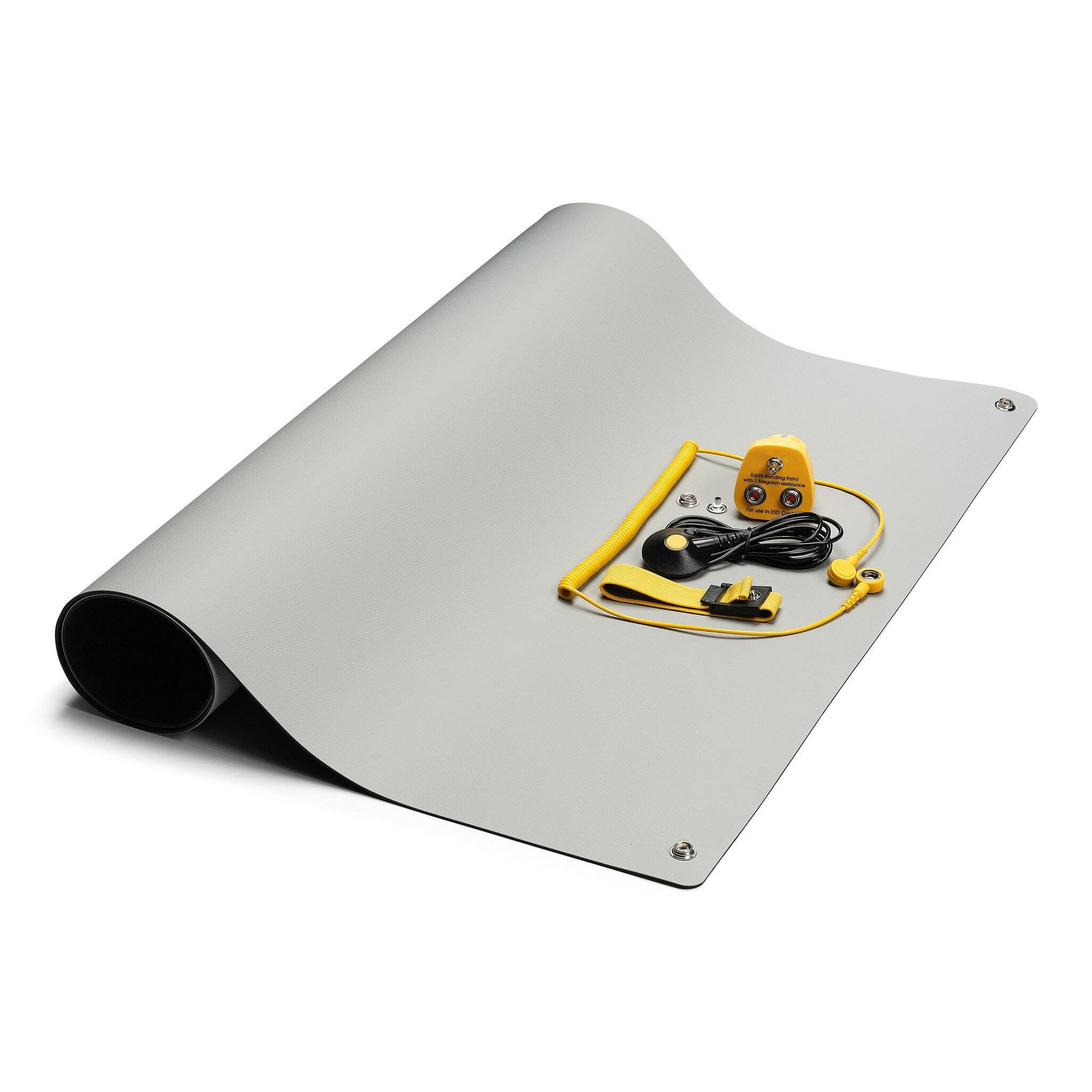ESD-Tischmatten Set M Pro, 600 x 900 mm, 5-teilig, 2x 10 mm Druckknopf-0
