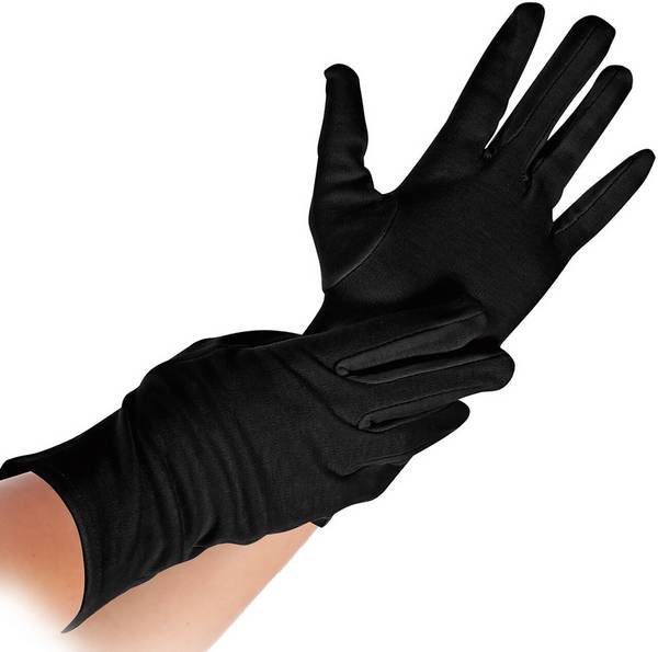 Hygostar Baumwoll-Handschuh NERO schwarz, Größe M, Paar