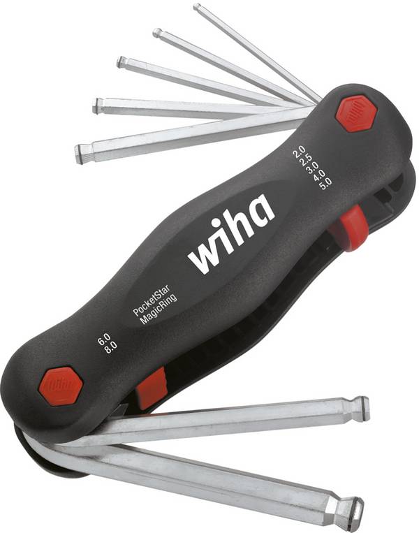 Multitool PocketStar® Sechskant-Kugelkopf MagicRing® 7-tlg. SB-Version mit Eurolochaufhänger (23033)