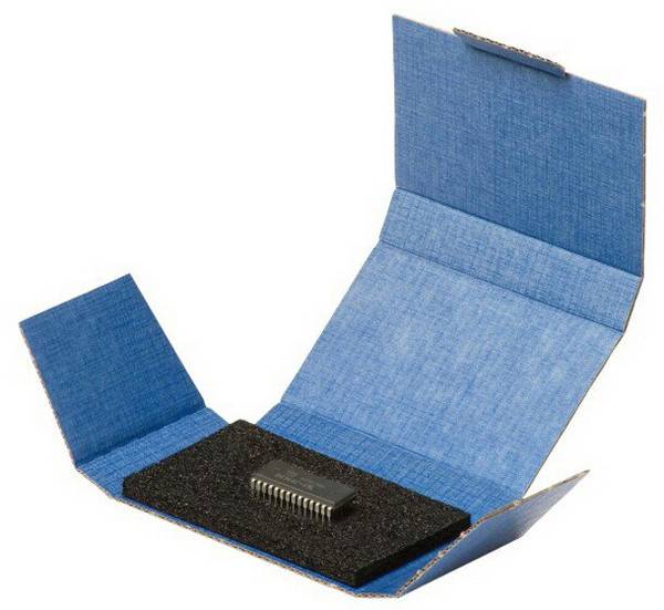 ESD Versandschachtel SAFESHIELD, für EPROMs 100 x 120 x 15 mm, inkl. 6 mm PE Steckschaum