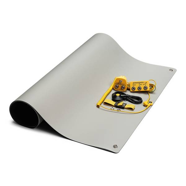 ESD-Tischmatten Set M Pro Plus, 600 x 900 mm, 6-teilig, 2x 10 mm Druckknopf