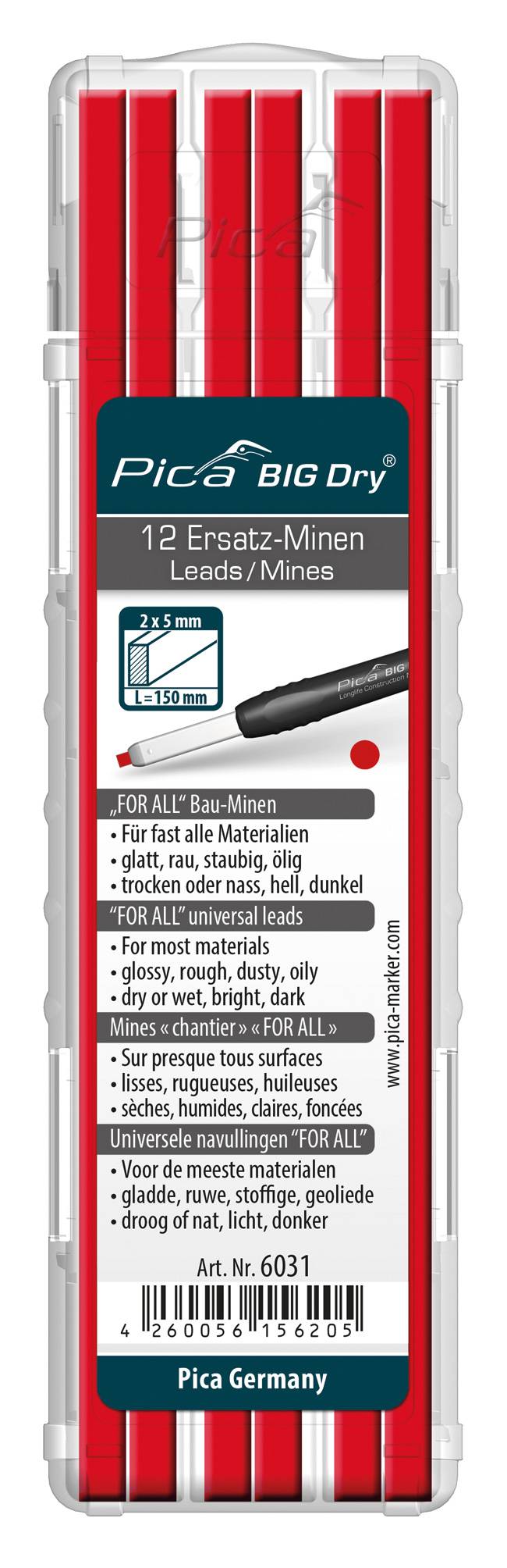 Pica BIG DRY Minen-Set FOR ALL Rot-0