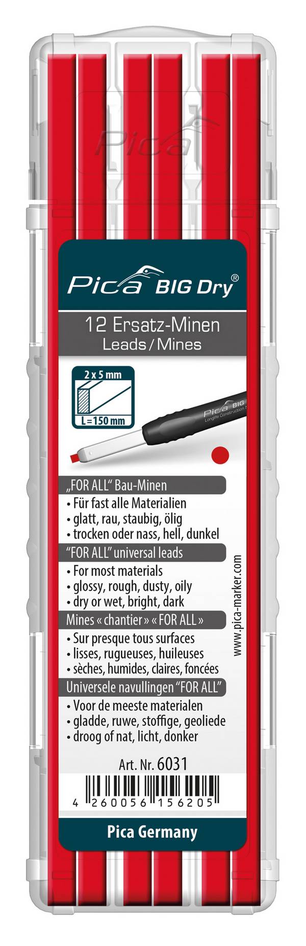 Pica BIG DRY Minen-Set FOR ALL Rot