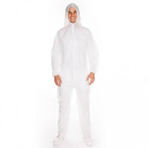 Hygonorm Overall "Light", PP, XXL, weiß Taillen + Armgummi, Kapuze