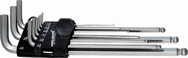 Projahn Innen-6kant-Winkelstiftschlüssel-Satz zöllig lange Form 1/16"- 3/8" 9-tlg.