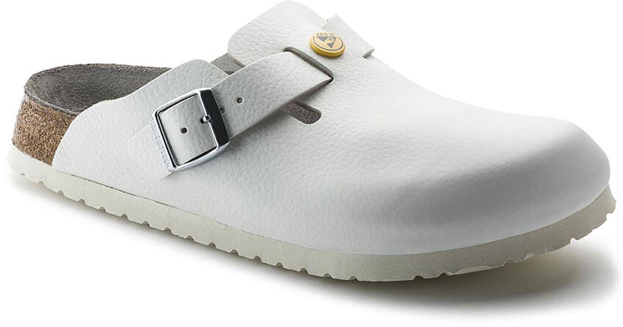 ESD Clog BOSTON ESD Naturleder 61370, weiss, normal, 45-0