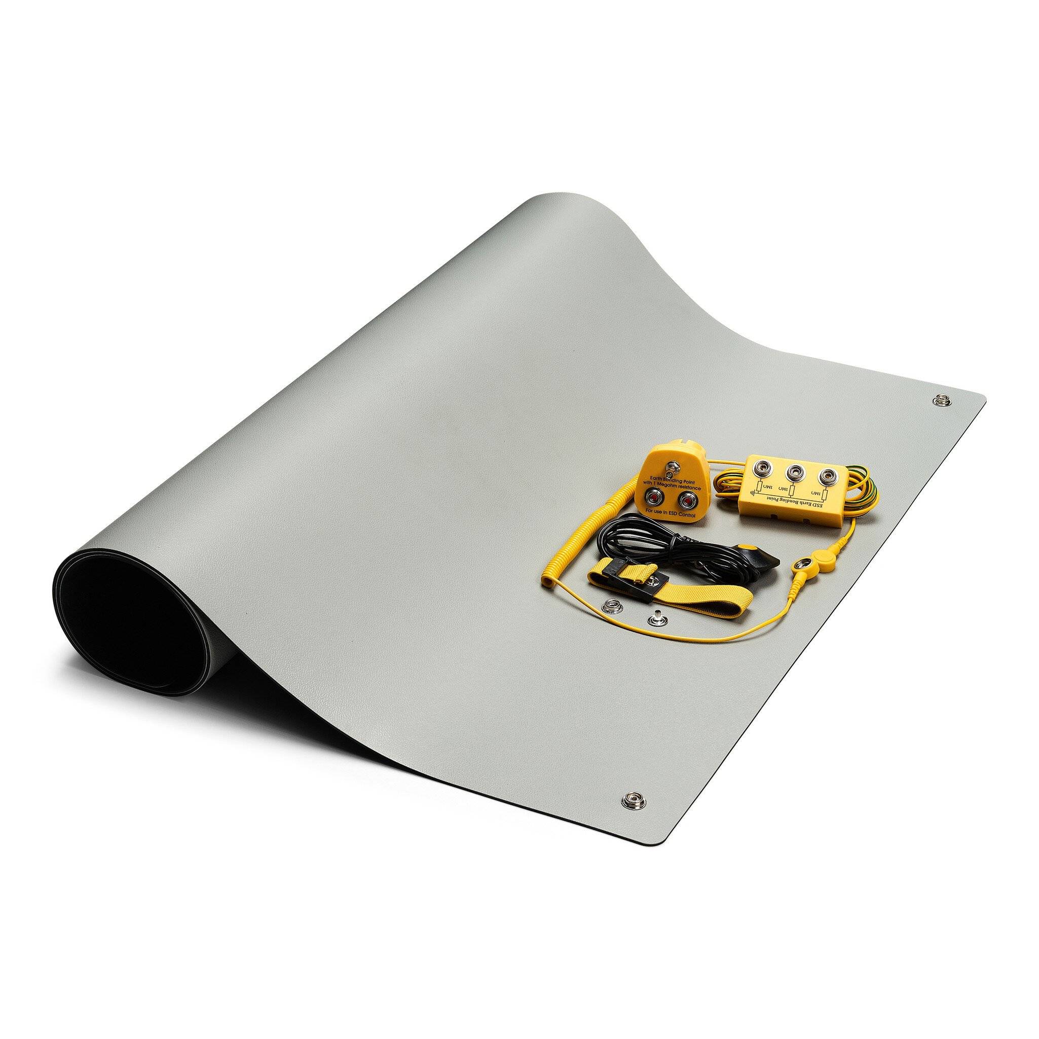 ESD-Tischmatten Set L Pro Plus, 600 x 1200 mm, 6-teilig, 2x 10 mm Druckknopf-0