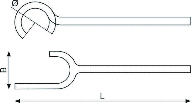 Funkenfreier 24 mm Ventilschlüssel aus Kupferberyllium, 215 mm-1