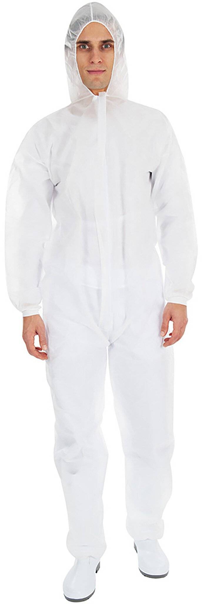 Hygostar Overall "Strong", PP, XL, weiß Taillengumm, Bündchen, Kapuze-0