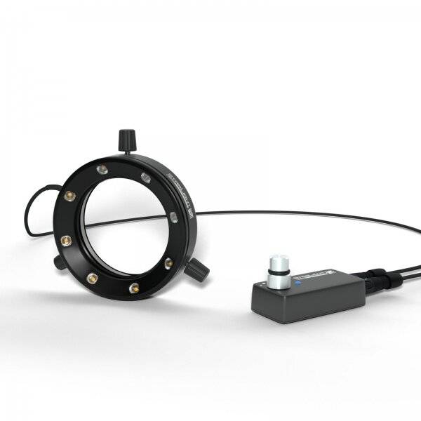 LED-Ringlicht UV und IR, UV (395 nm), Arbeitsabstand 75 mm, Spanndurchmesser max. 81 mm