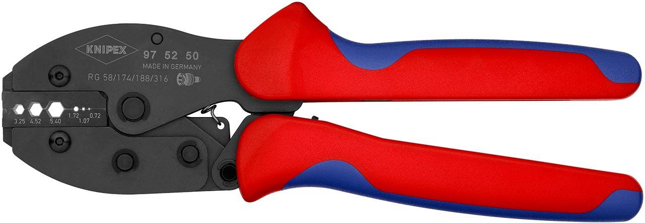 KNIPEX 97 52 50 SB PreciForce® Crimpzange mit Mehrkomponenten-Hüllen brüniert 220 mm (SB-Karte/Blister)-0